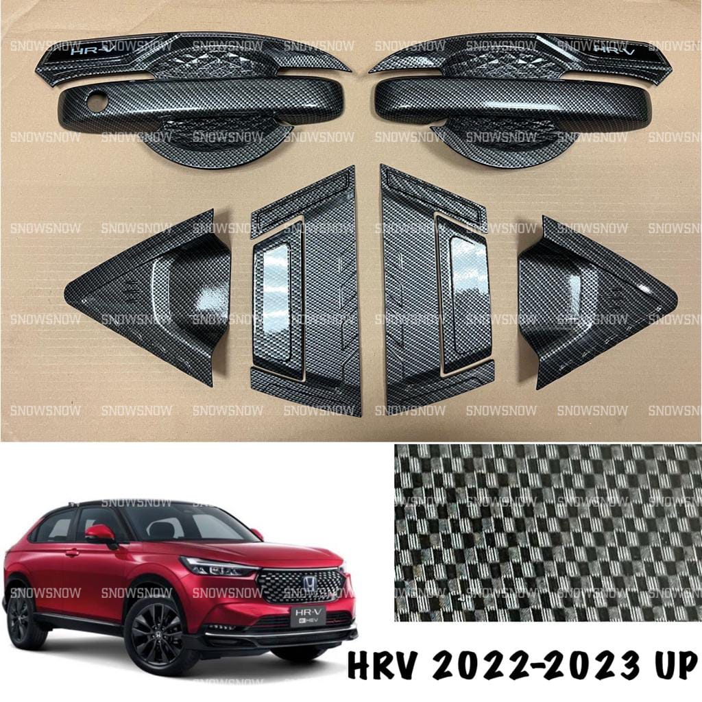 Paket Outer Handle Cover Depan Belakang Honda HRV 2022 2023 Carbon