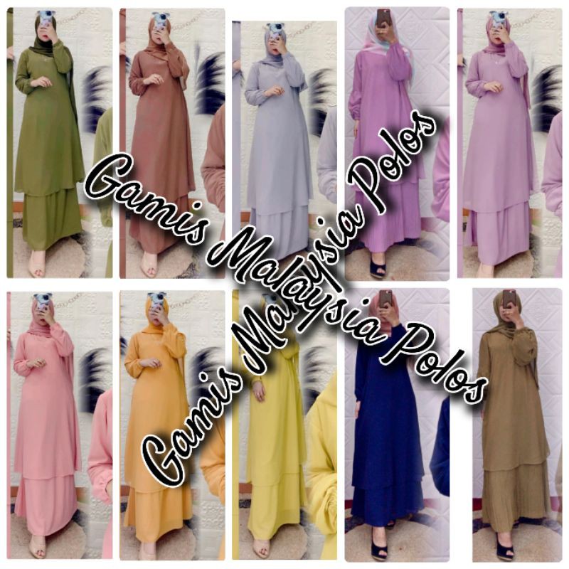 Gamis Malaysia Polos Premium