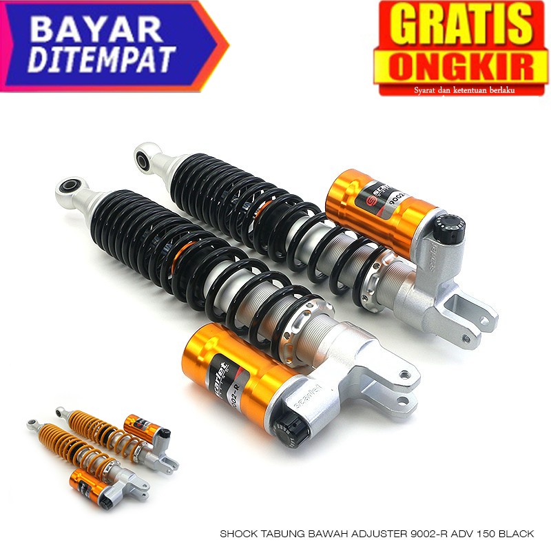 Shock Tabung Bawah Adjuster 9002 R ADV 150 Black monoshock , shock tabung , shock belakang , shock