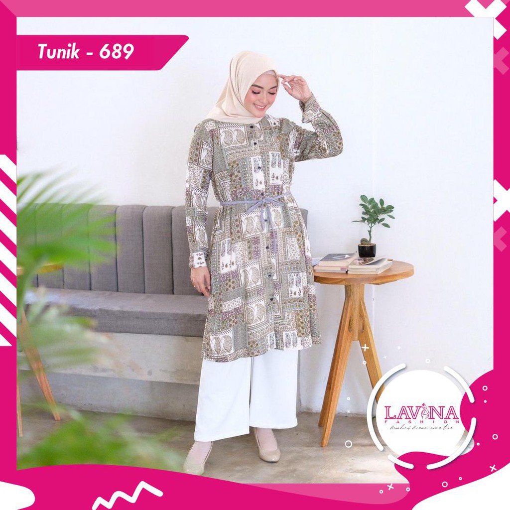  Tunik  LF698 Atasan Wanita Baju  Tunik  Busui Tunic Motif 