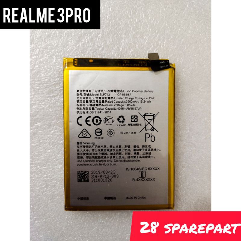 BATERAI/BATRE BLP713 REALME 3PRO ORIGINAL