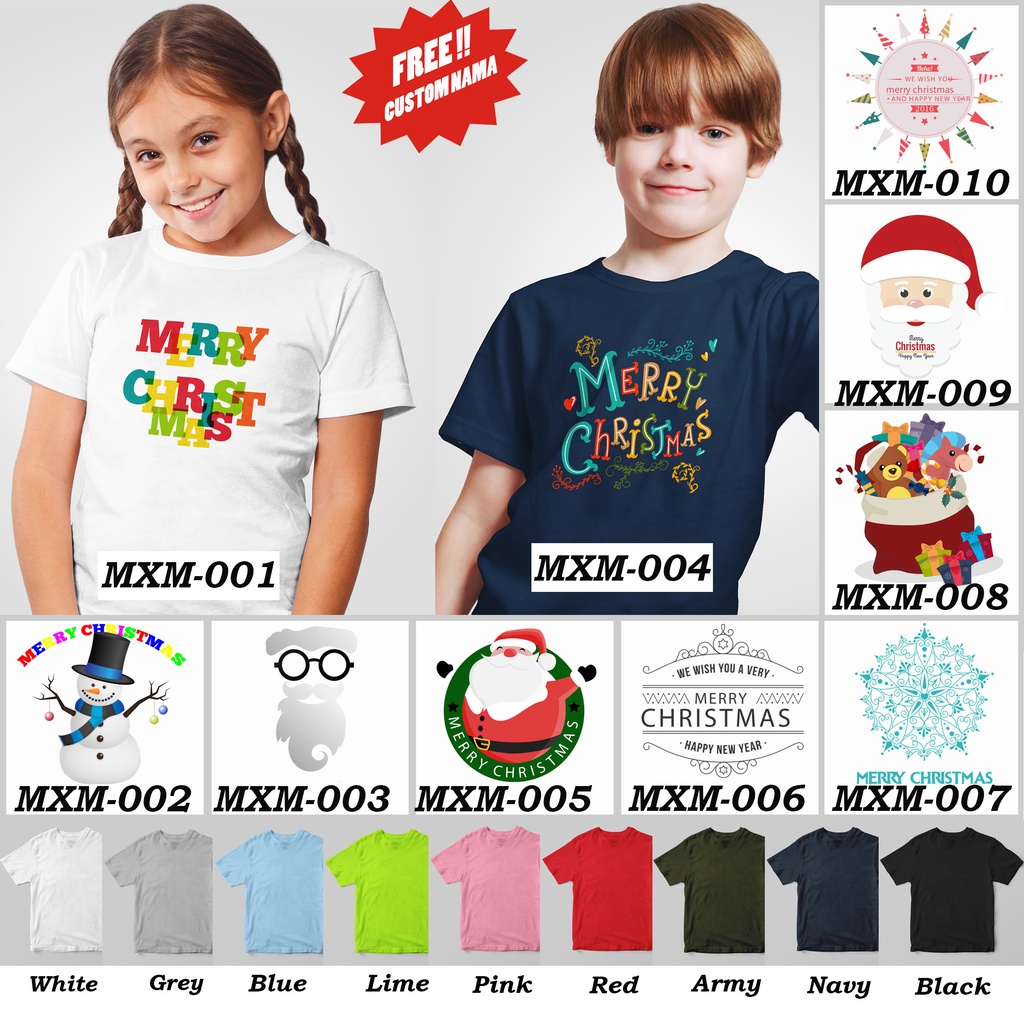 [FREE NAMA !!] Kaos Anak &amp; Family  Natal / Christmas Edition 100% COTTON PREMIUM