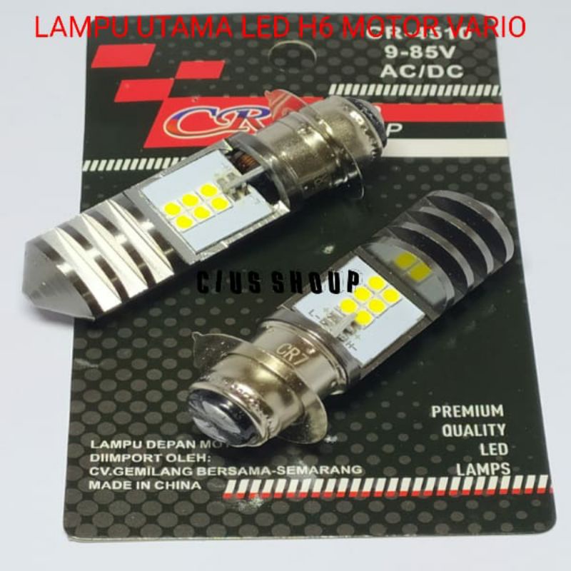 LAMPU UTAMA MOTOR VARIO H6  CSP LED CR7 AC DC 12 HI LOW MATA SUPER BRIGHT