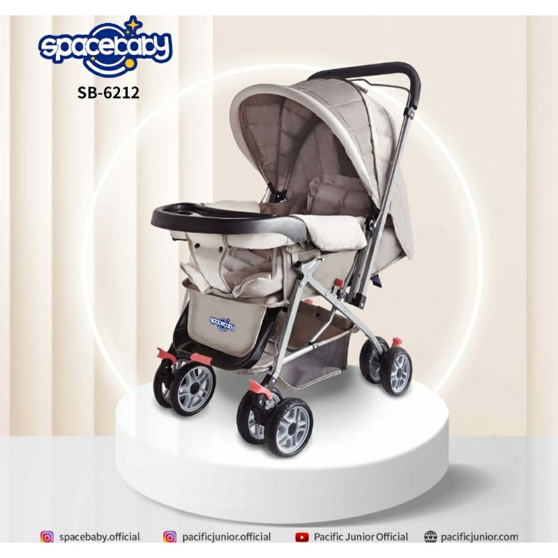 Baby Stroller Space Baby SB 6212 Reversible Stir Kanopy Cabin Siz&amp;SB 330-1 Ayun Free Packing Dus+Bubble