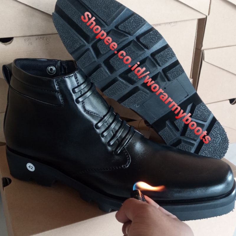 Sepatu PDH Dinas Terbaru PDH Radial Kulit Sapi dob  size 39 sampai 47 by Wor Army Boots