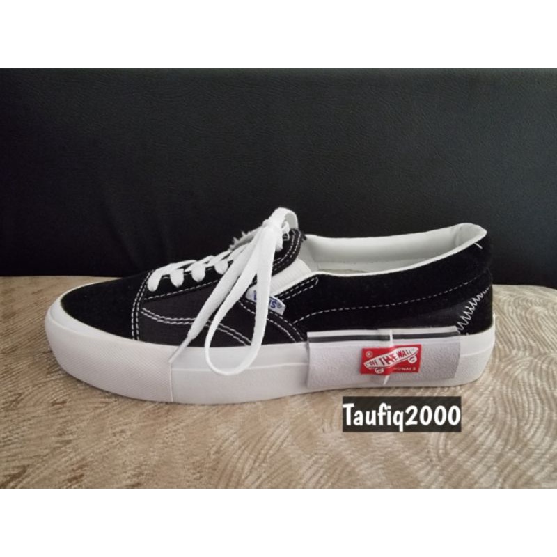 (BISA COD)SEPATU VANS SLIP ON CAP LX BLACK TRUE WHITE WAFFLE DT BNIB_VANS