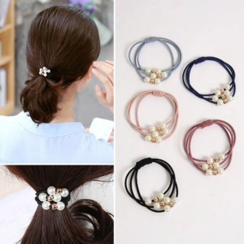 KARET RAMBUT MUTIARA / IKAT RAMBUT WANITA MUTIARA / IKAT RAMBUT MUTIARA MODEL KOREA