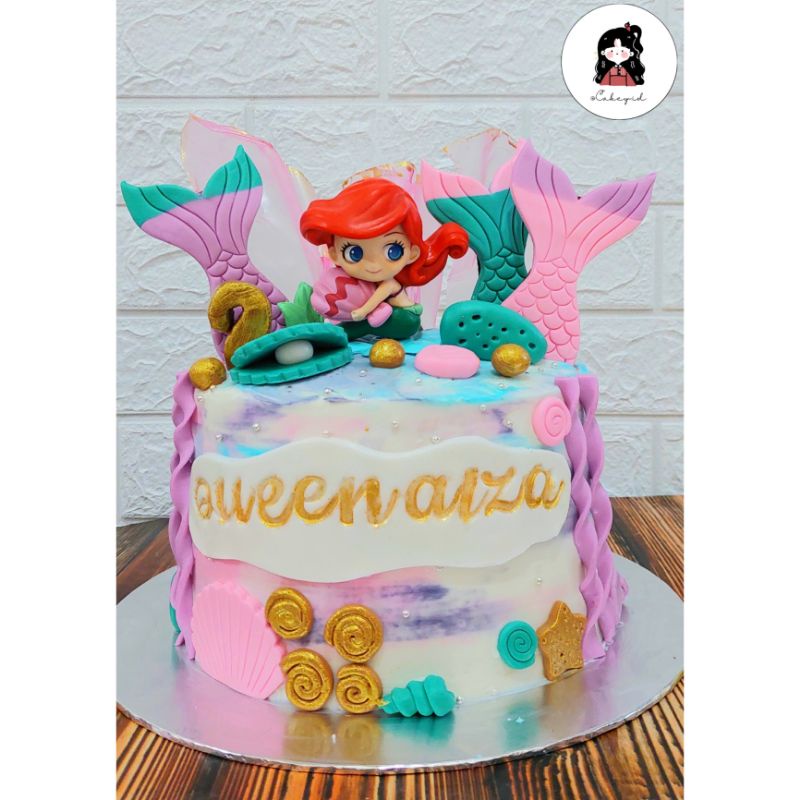 

Kue Ulang Tahun Karakter Princess Ariel/Mermaid (butter 20cm)