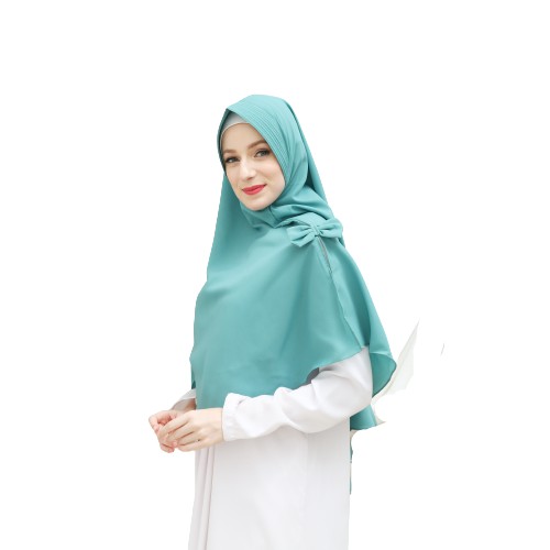 Khimar Belah Pita Samping Pinguin Wolfis Premium