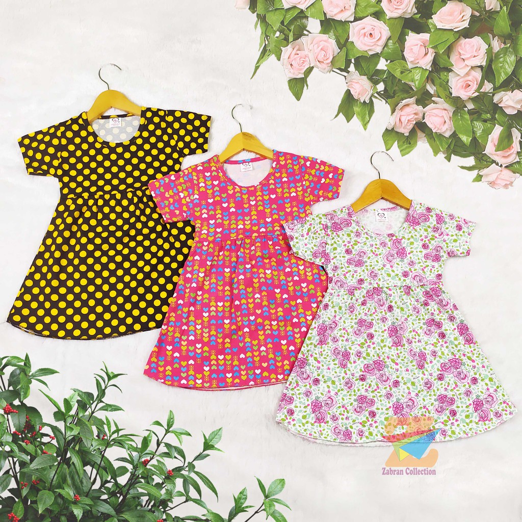 Dress Anak Lengan Pendek / Dress Ruffle Anak1 Sampai 5 Tahun