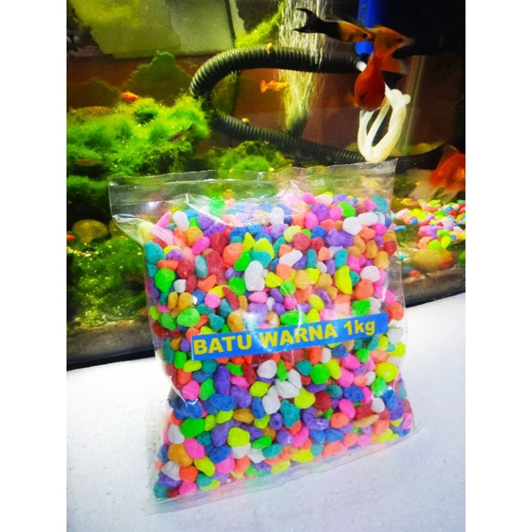 Batu Hias Warna-Warni Aquarium/Aquascape Taiwan repack 1kg &amp; 1/2kg(500gr)