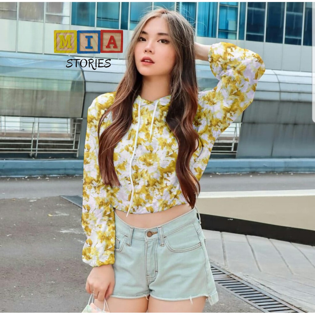 SALE !! MIA STORY FASHION Tie Dye Crop Hoddie Termurah - Hoodie Wanita Motif Abstrak - Bisa COD-2