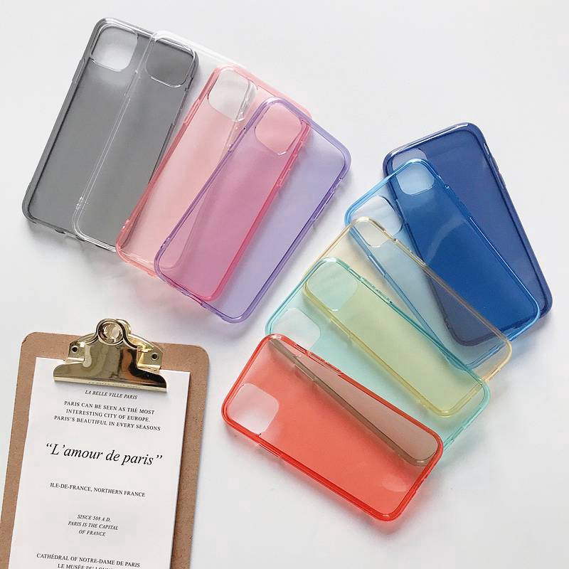 transparent case iPhone 11 Pro X XS MAX XR SE 2020 i6 6s+ 7 8Plus Ultra-thin phone case full cover soft tpu case