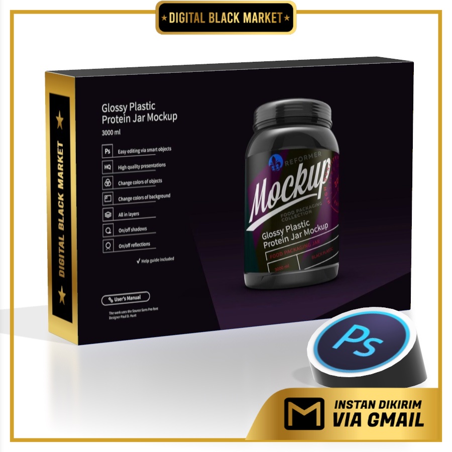 Plastic Protein Jar 2 Mock-Ups Files - Adobe Photoshop