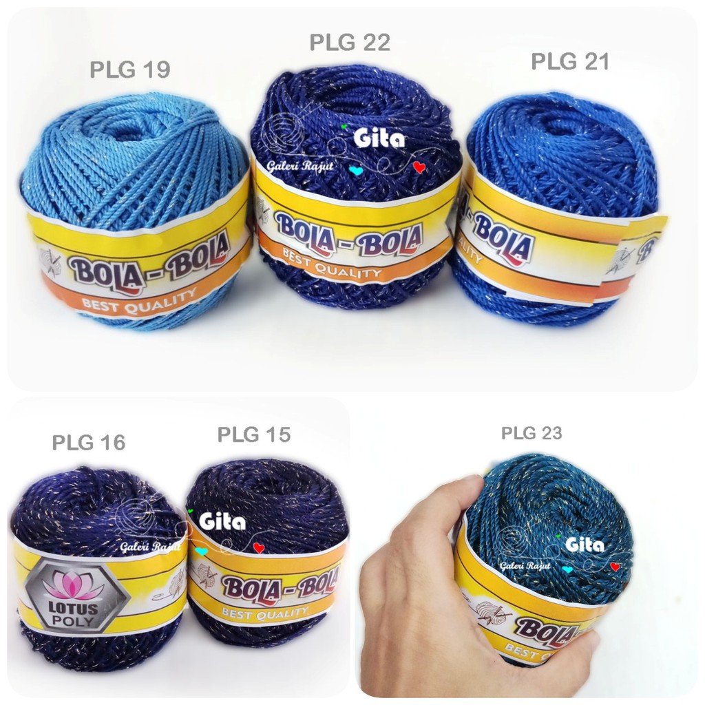 Benang Rajut Polyester Glitter (Poly Bola-bola Gliter)