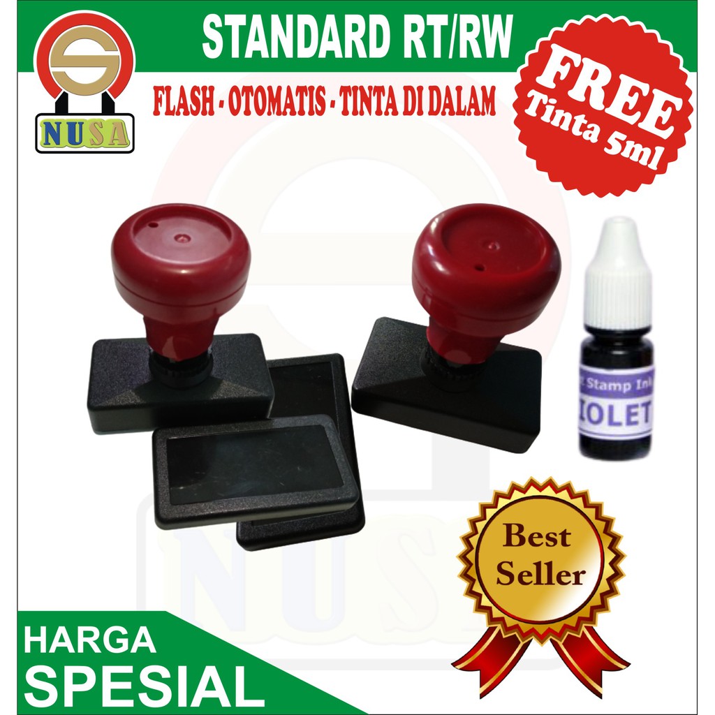 

STEMPEL OTOMATIS STANDARD RT RW BONUS TINTA