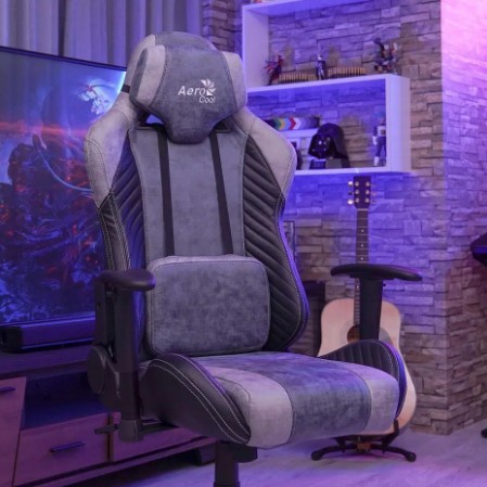 AEROCOOL BARON STEEL BLUE AEROSUEDE GAMING CHAIR