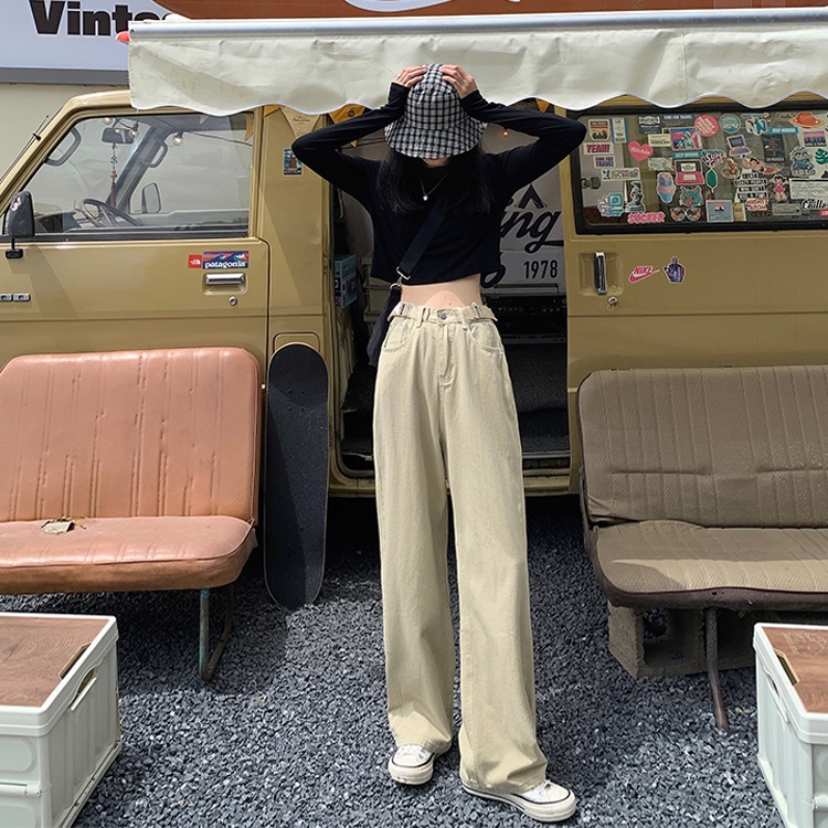 XIAOZHAINV Celana Jeans Wanita Korean Style High Waist 1123