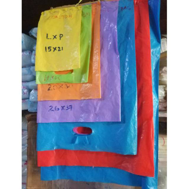 via Kantong Plastik HD Warna Polos Plong / Shopping Bag Kiloan