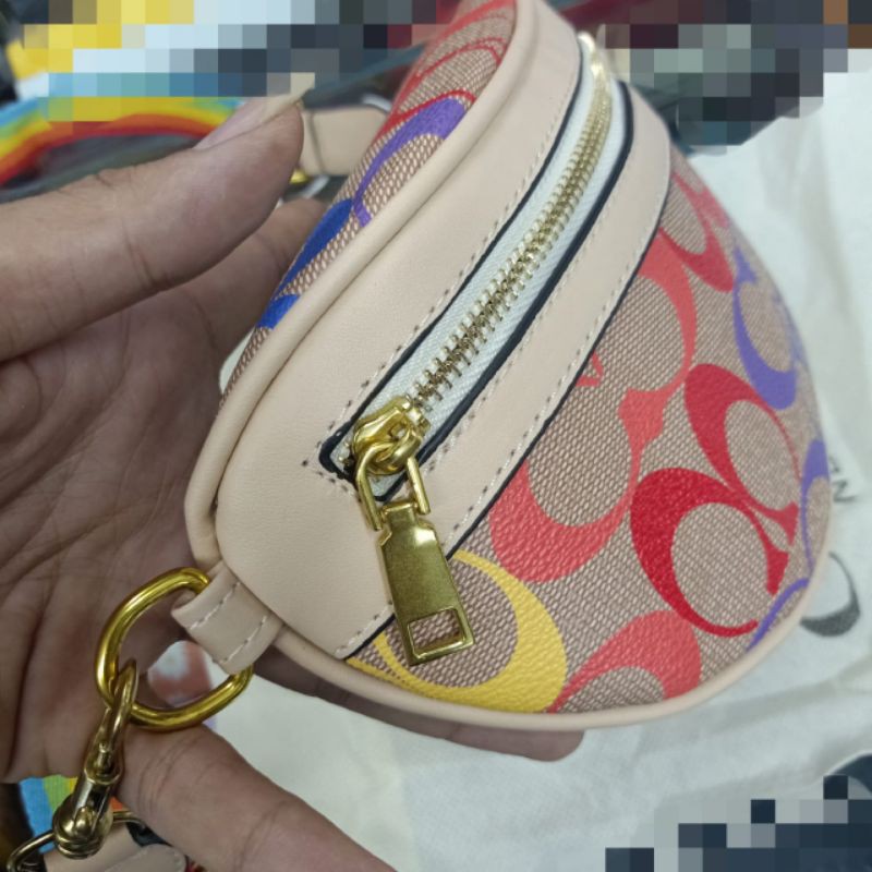 Waistbag Coach Signature Rainbow Import Quality