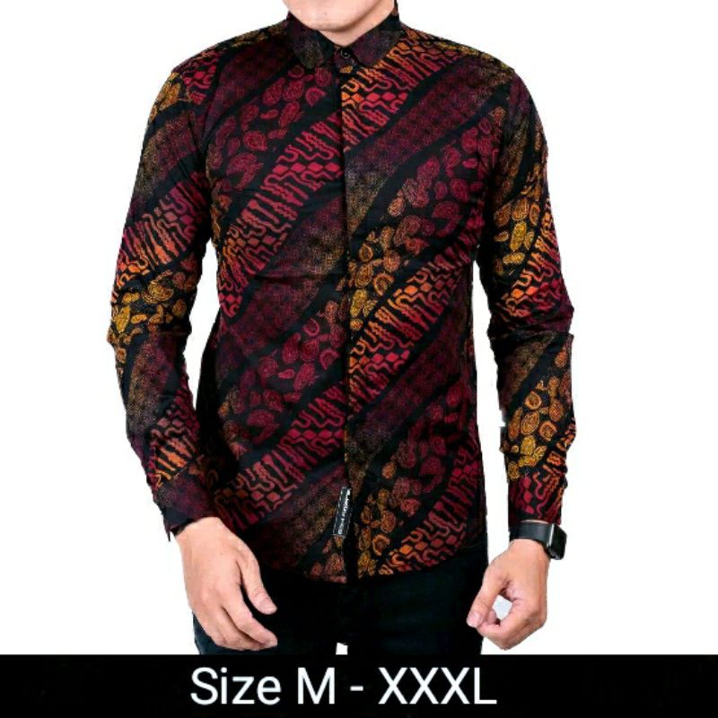 Best Seller Brotherrocks Kemeja Batik Pria Gradasi Maron nrVqxTqGrm5