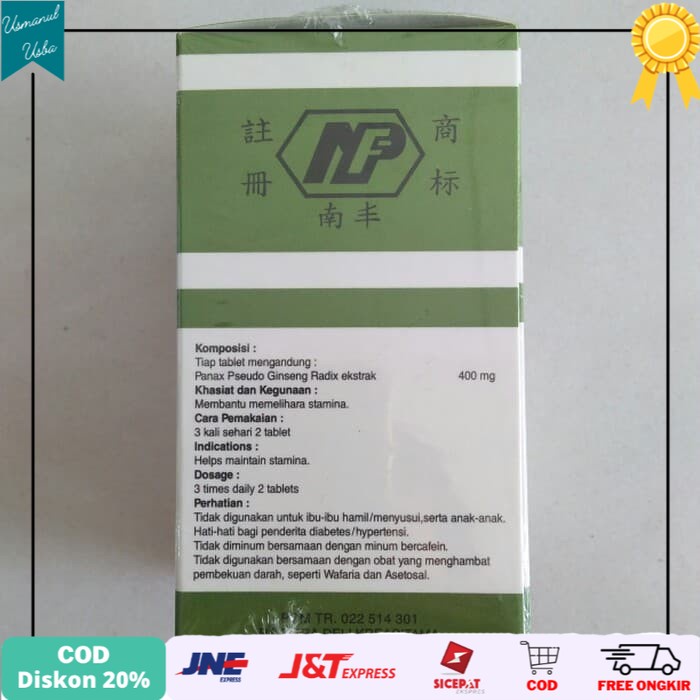 

◾COD◾ Tienchi Ginseng Tablet Raw isi 250 - obat kolesterol