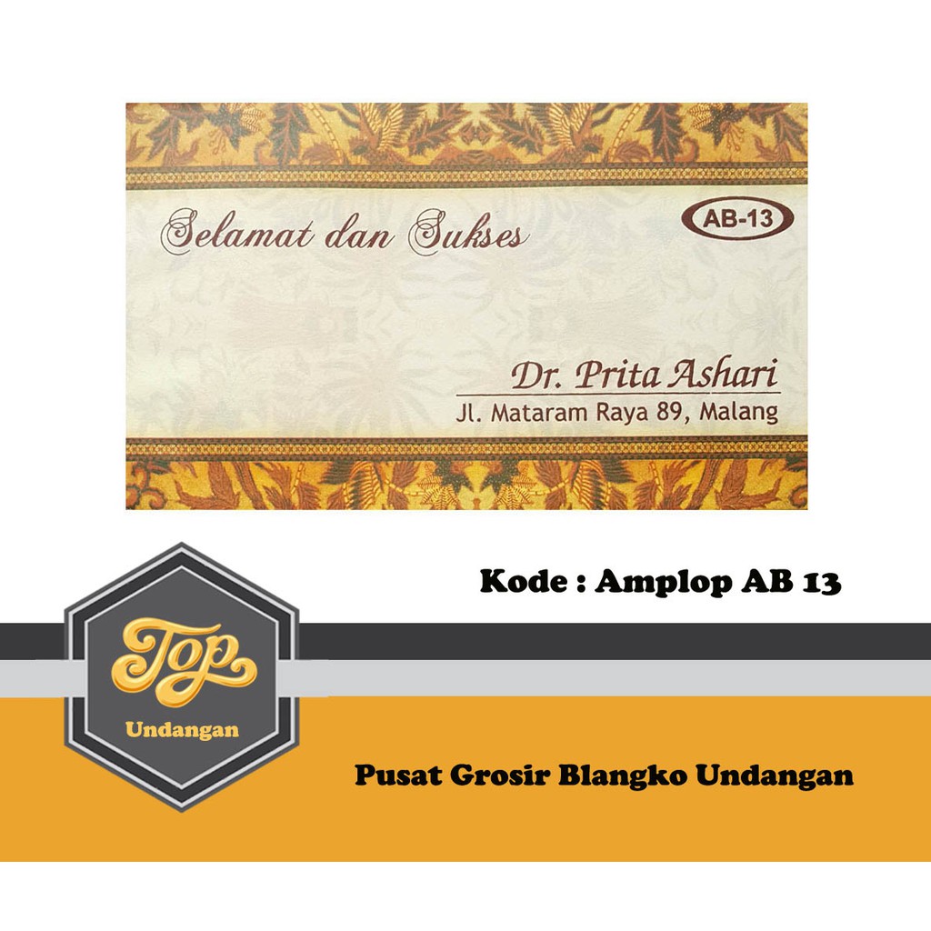 

Amplop Falah AB 13 Harga Murah isi 50 Tanpa Cetak Tulisan