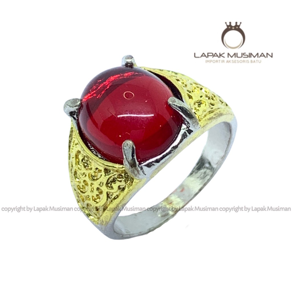 [Bayar di Tempat] Cincin Pria Batu Merah Siam Kode LM 01