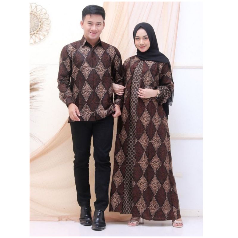 NK BATIK Couple Gamis Syar'i Kemeja Furing Exo Size Custom Jumbo