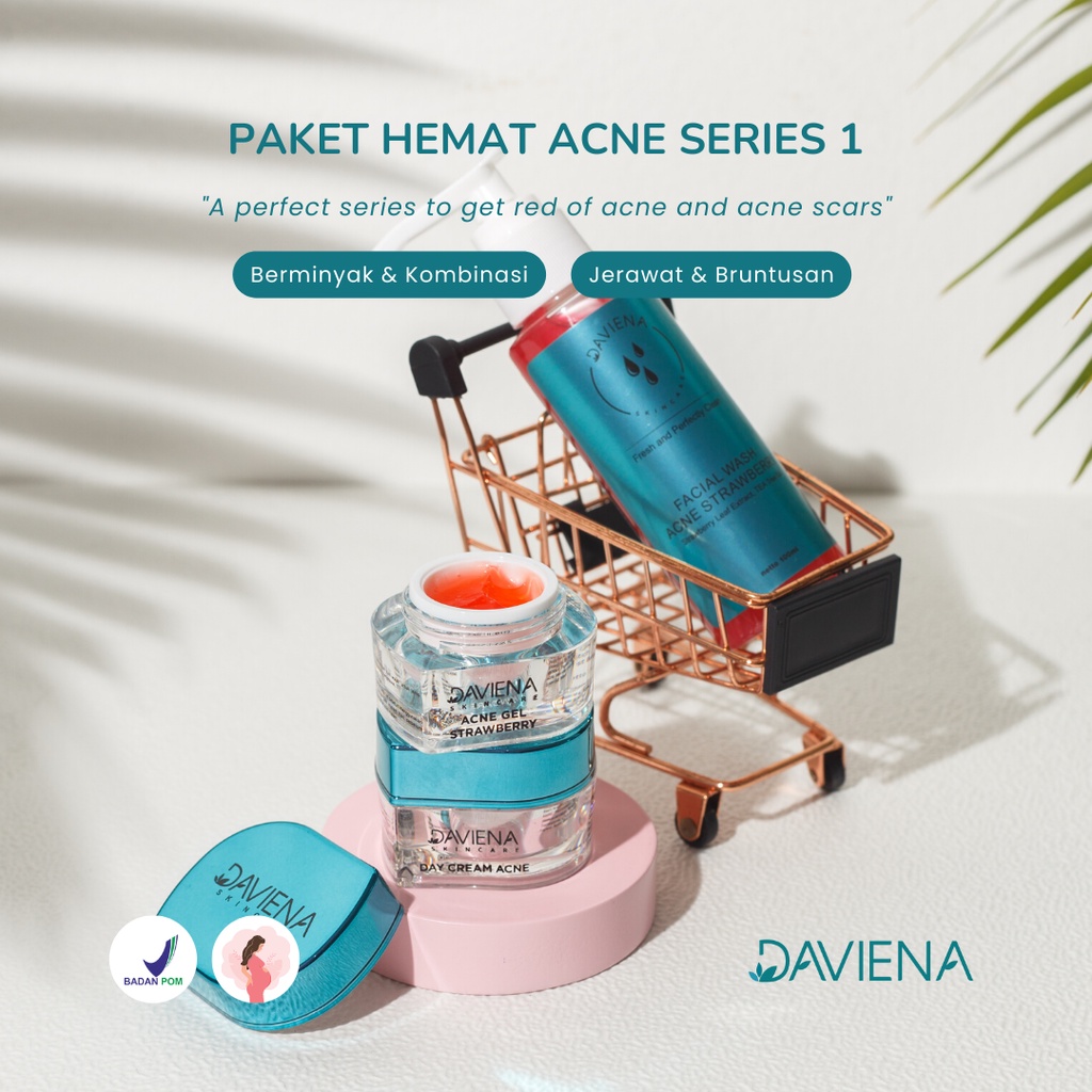 BEST DAVIENA SKINCARE PAKET HEMAT ACNE 1 (ACNE GEL | DAVIENA | DAVIENA SKINCARE | DAVIENASKINCARE Davina ASLI 100% Krim Cream Wajah Mengatasi Jerawat Bekas Jerawat Bopeng Pori Pori Besar FLEK Noda Hitam Kulit Kusam Jadi Glowing dan Sehat OFFICIAL ORIGINAL