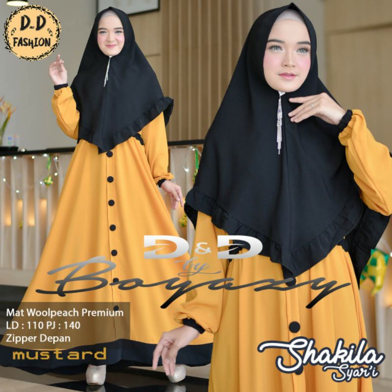 GAMIS PLUS JILBAB SYAR'I BY D&D. SETELAN BAJU MUSLIM WANITA MOTIF POLOS