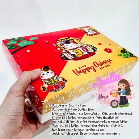 

Box CNY / IMLEK isi 2 toples persegi 500gr Tema Lucky Cat