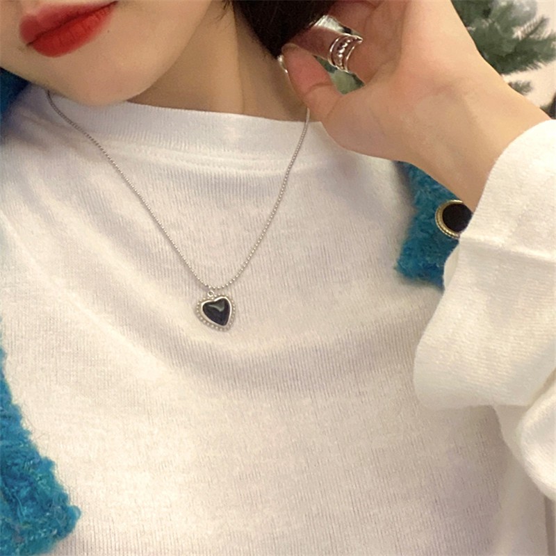 New casual sweet niche design love round bead clavicle chain