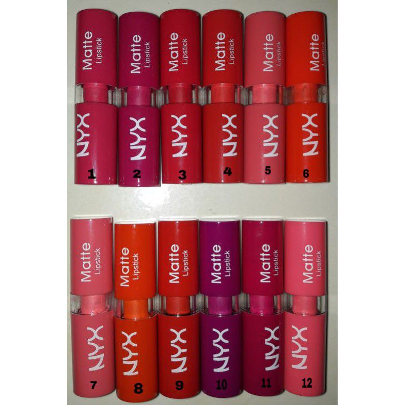 Jual satu pcs  lipstik NYX allure matte casing warna warniharga satuantersedia 12 warna
