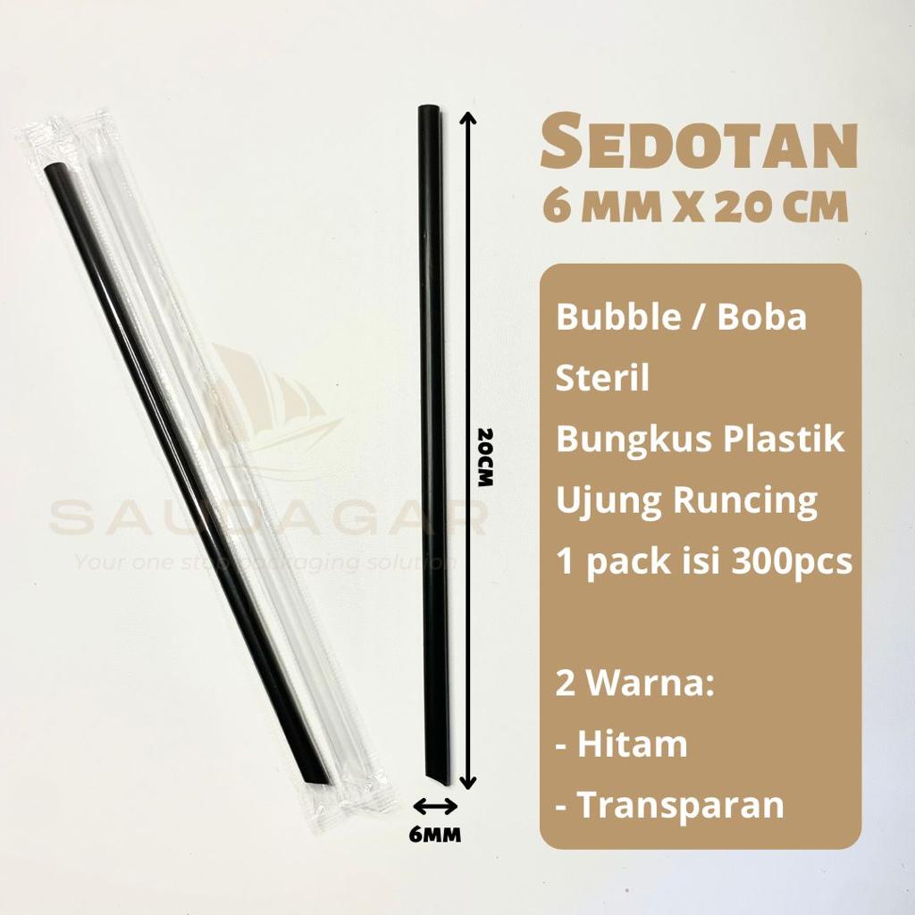 Sedotan Bubble lancip / boba Straw bungkus plastik higienis