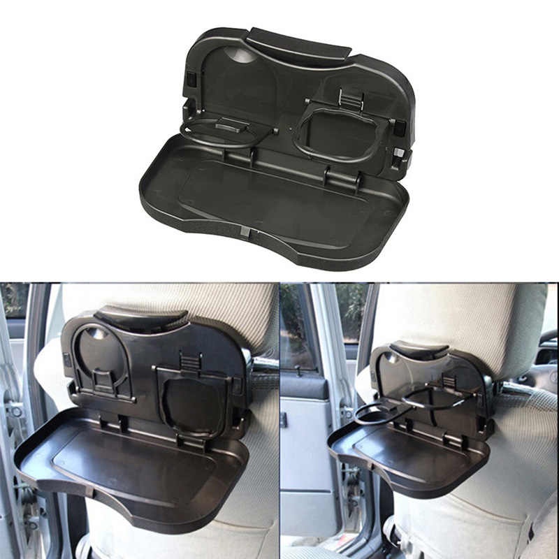 Travel Dining Tray Meja portable mobil botol Car Rak Lipat Minum Makan Rack Gantung Belakang Jok mudik