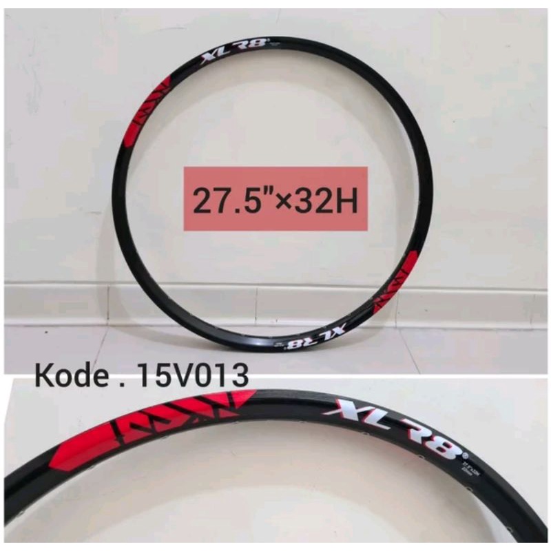 Rims velg xlr8 size 27.5 inch 650b lubang 32h alloy double wall rim sepeda alumunium MTB