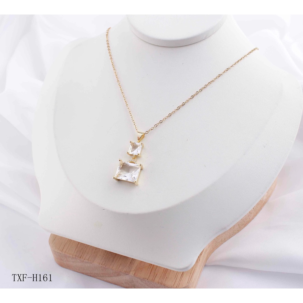 Set Titanium Perhiasan Kalung Dan Anting Permata H161,H081