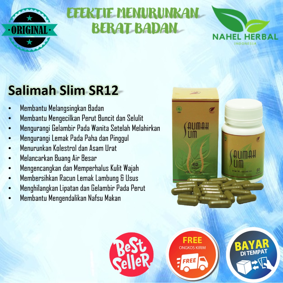 asli paket pelakor pelangsing salimah slim sr12 original 100% alami bpom - obat diet herbal slimming