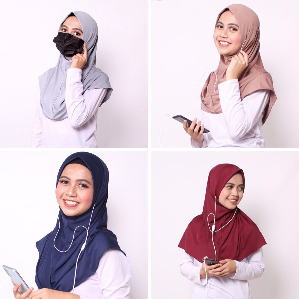 JILBAB SPORT/HIJAB SPORT UNTUK OLAHRAGA DENGAN LUBANG TELINGA Amel