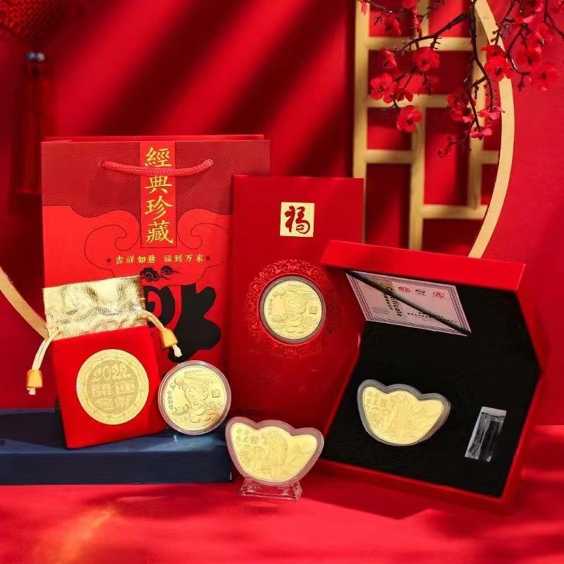 

Logam Asli Hadiah Angpao Emas Koin Logam Asli Imlek tahun 2022 Shio Harimau Tiger