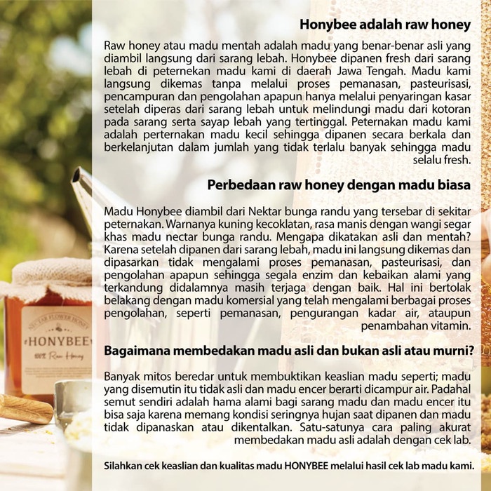 

d201nhd Madu Murni 700Gr Raw Honey - Honybee Ds201Fs