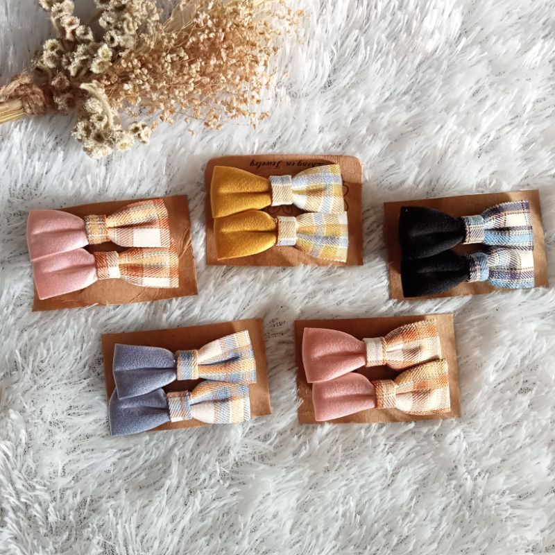 Jepitan Rambut Pita Hair Clip Mini Bow Pattern Jepit Bebek Pita