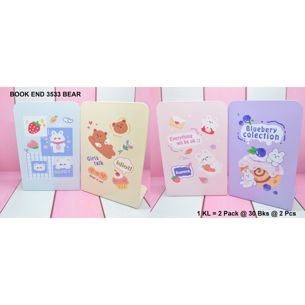 

penahan buku atau pembatas buku dari besi motif bear