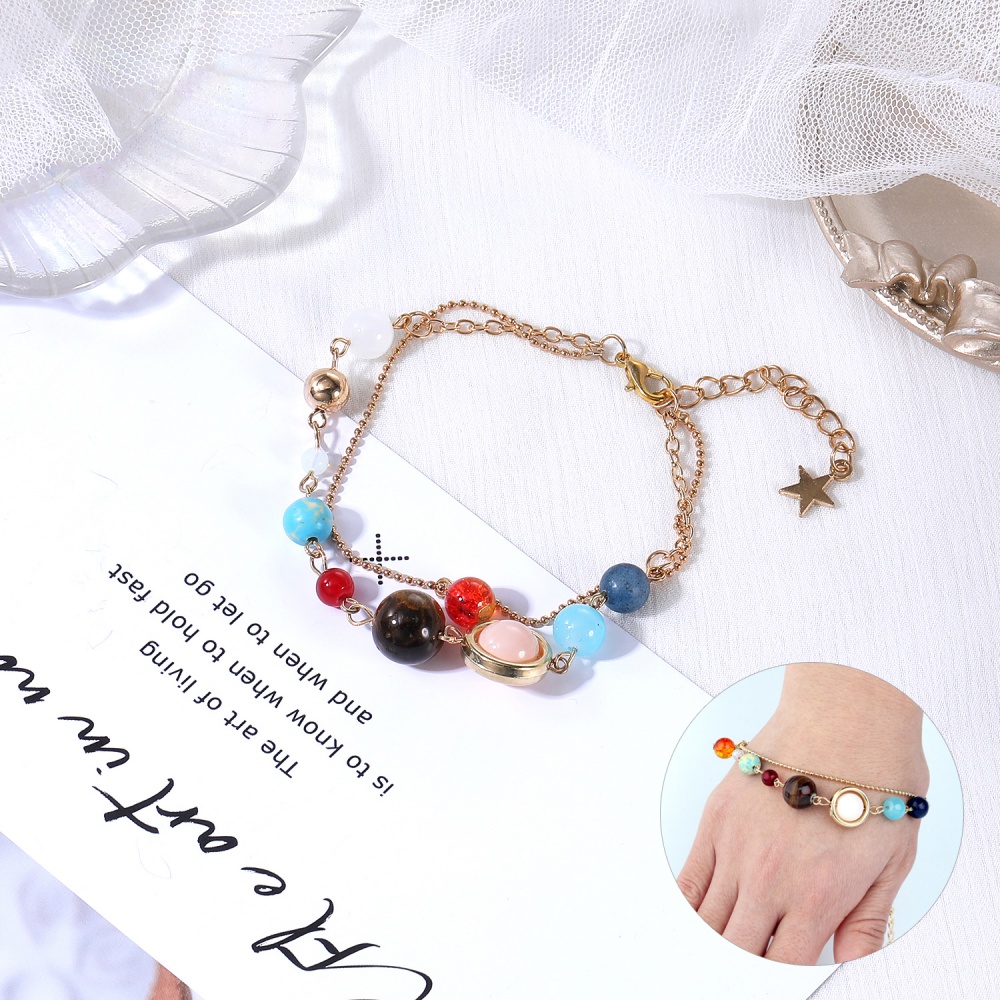 1-2 Pcs Anting Gelang Dan Kalung Desain Planet Tata Surya