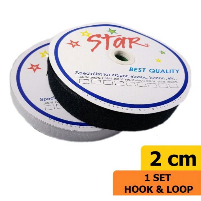 VELCRO LOOP DAN HOOK / Prepet perekat jaket, pouch, dompet, tas, sarung tangan, sarung bantal / Magic tape