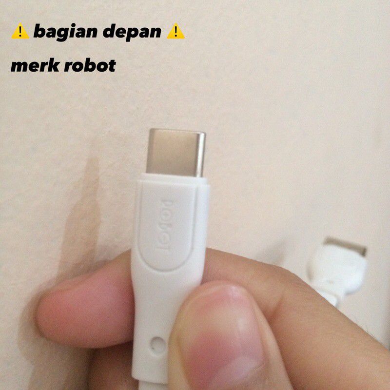 CABLE KABEL CASAN CHARGER MERK ROBOT USB TIPE TYPE C 2.4 AMPER CABLE DATA ROBOT RGC 100 RGC100