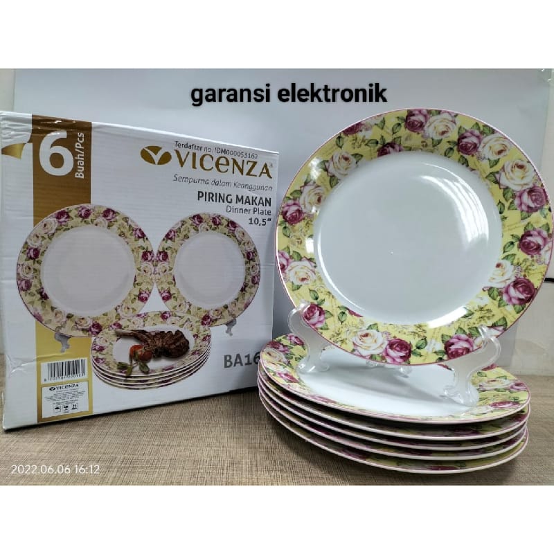 VICENZA PIRING MAKAN 10,5&quot; MAWAR BA-16 NEW!!