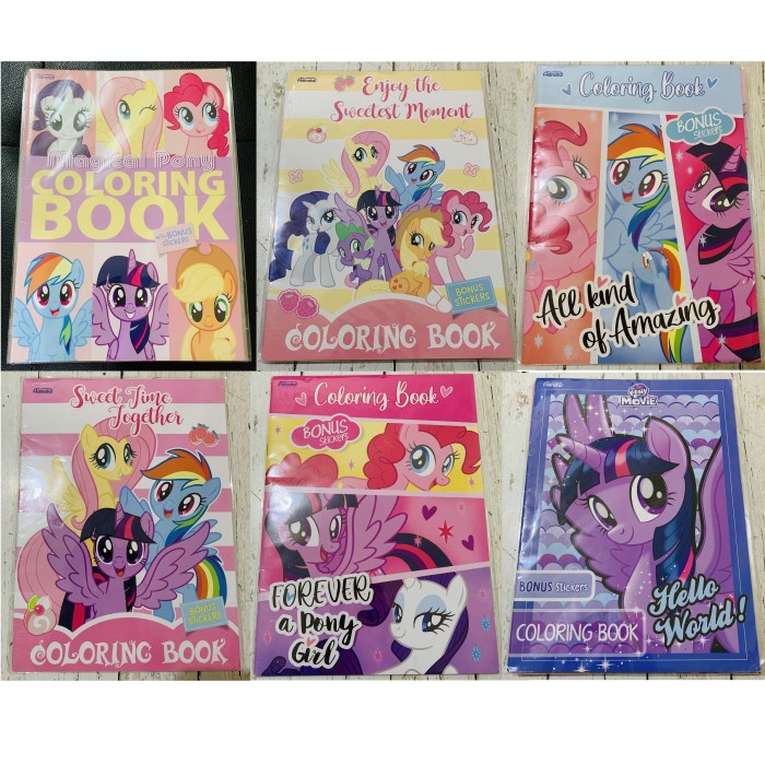 My Little Pony Large Coloring Book Bonus Stickers Buku Mewarnai Anak