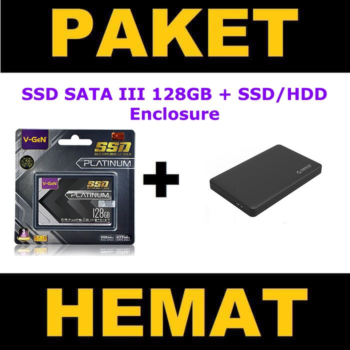 SSD SATA 3 V-GeN Platinum + HDD SSD Enclosure ORICO 2577U3 PAKET